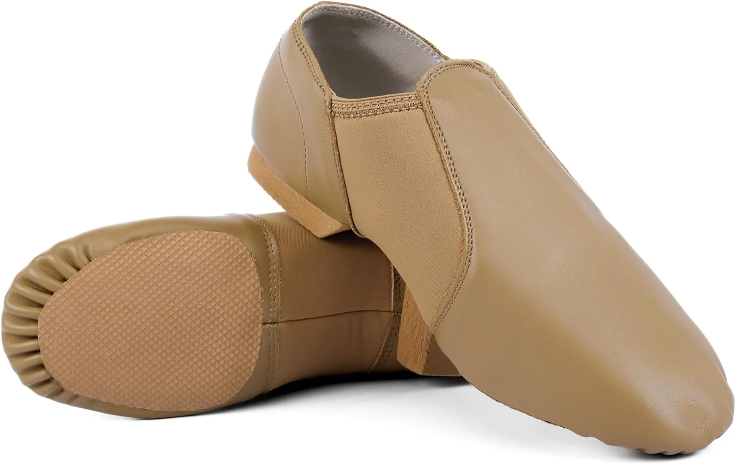 Unisex Jazz Shoe Leather Upper Women and Men's Slip-on Dance Shoes