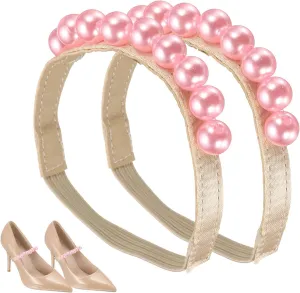 uxcell High Heels Shoe Straps, Beads Elastic Shoe Straps Heels Detachable Ankle Straps Replacement