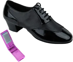 Very Fine Dance Shoes - Mens Standard, Smooth, Waltz Ballroom Dance Shoes - M100101-1.5-inch Heel and Foldable Brush Bundle