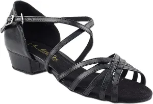 Very Fine Dance Shoes Women's Ballroom Dance Shoes Salsa Latin Practice Dance Shoes Black PU 1670FTEB Comfortable 1" Heel 6 M US [Bundle of 5]
