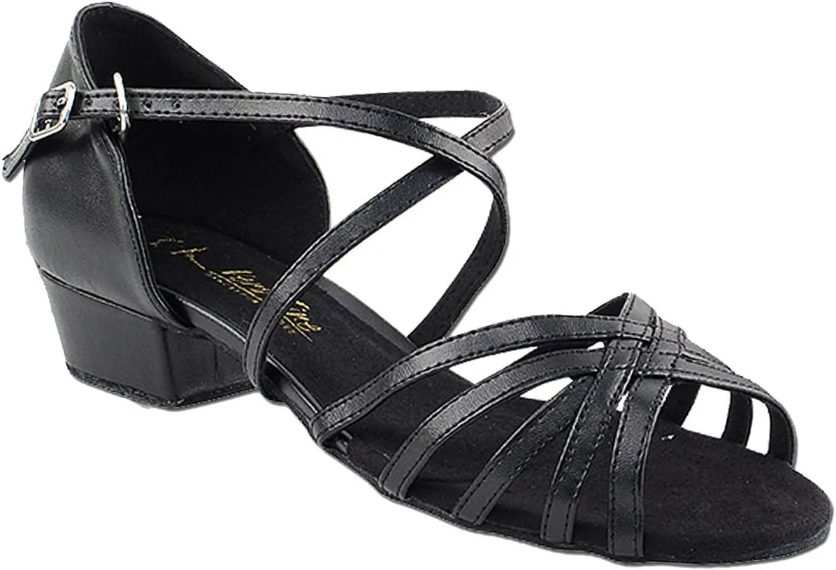 Very Fine Dance Shoes Women's Ballroom Dance Shoes Salsa Latin Practice Dance Shoes Black PU 1670FTEB Comfortable 1" Heel 6 M US [Bundle of 5]