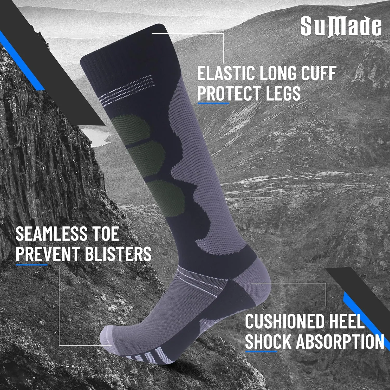 Waterproof Socks, Men Women Knee High Hiking Kayaking Socks 1 Pair