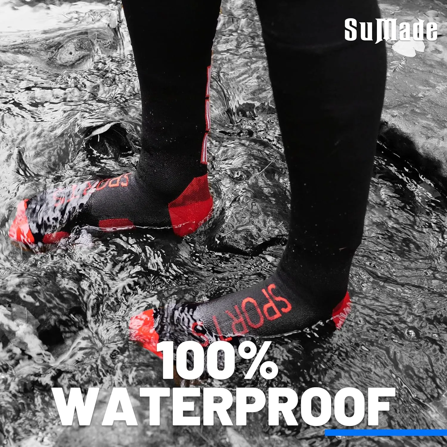 Waterproof Socks, Men Women Knee High Hiking Kayaking Socks 1 Pair