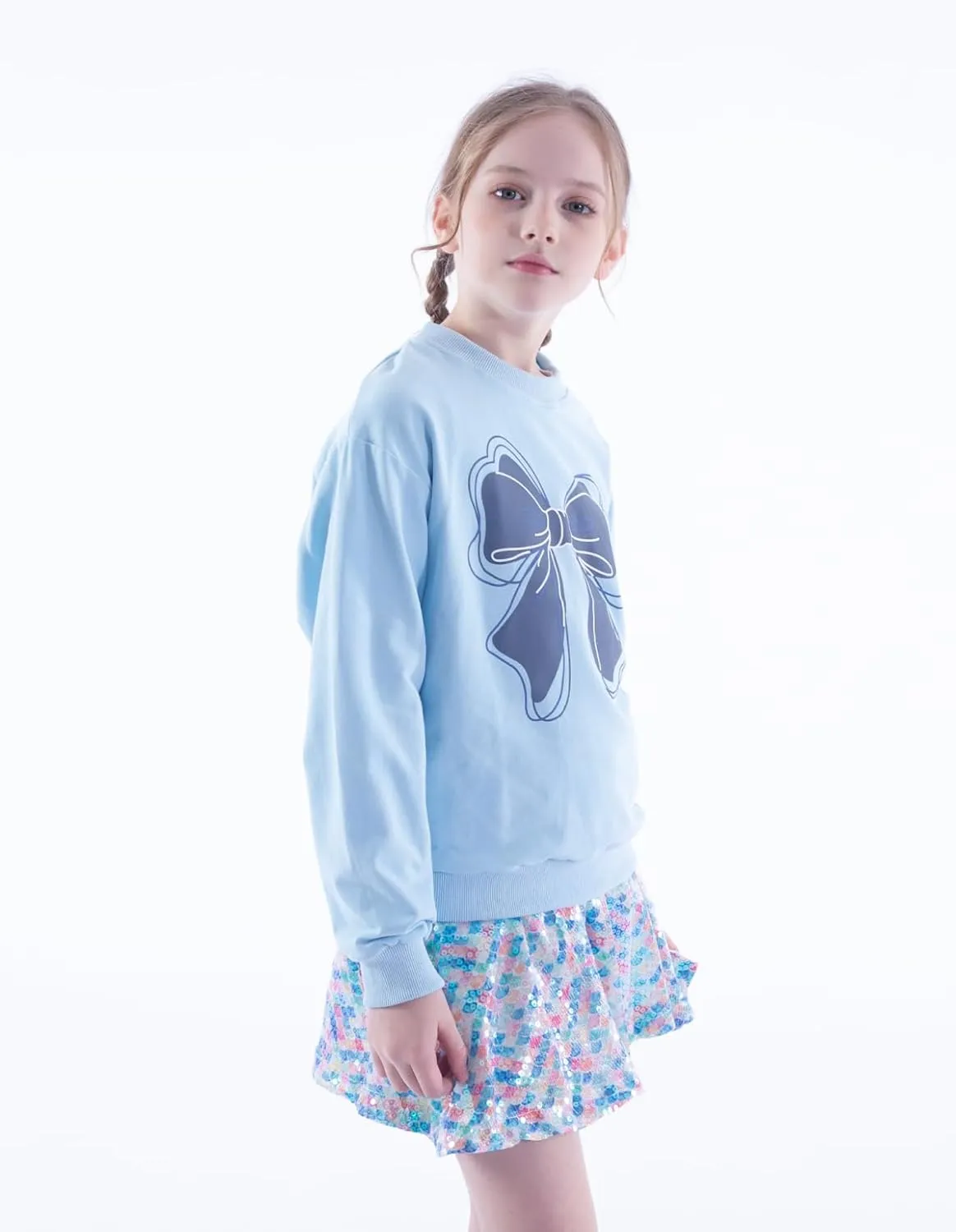 WELAKEN Girls Sweatshirts Long Sleeve Pullover Crewneck Tops Shirts
