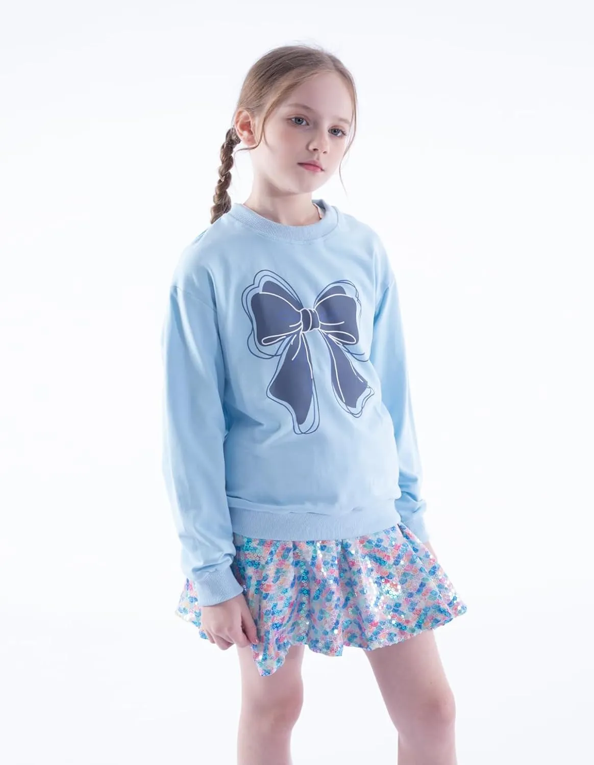 WELAKEN Girls Sweatshirts Long Sleeve Pullover Crewneck Tops Shirts