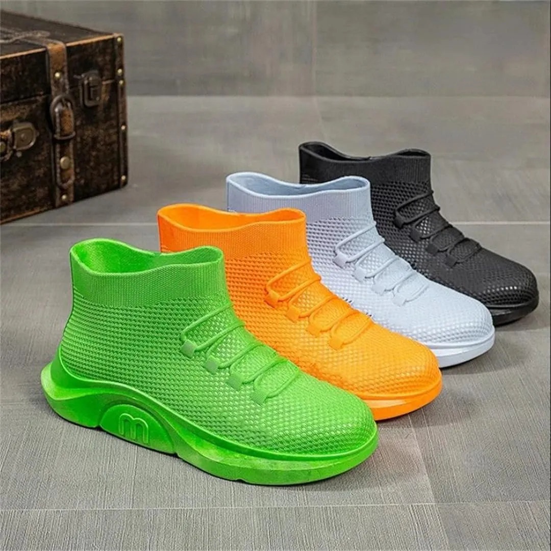 Wjnvfioo Men's Rubber Boots Couples Casual Sports Ankle Rain Shoes Waterproof Galoshes Fishing Work Safety Rain Boots