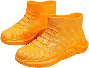 Wjnvfioo Men's Rubber Boots Couples Casual Sports Ankle Rain Shoes Waterproof Galoshes Fishing Work Safety Rain Boots