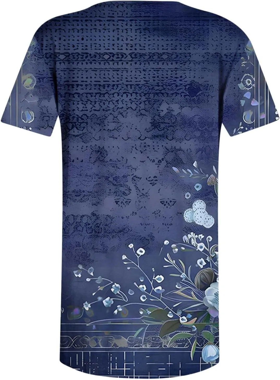 Women 2025 Spring Blouses Tops Floral Short Sleeve Boho T Shirts Dressy Casual Tunic Beach Vacation Ladies Clothing