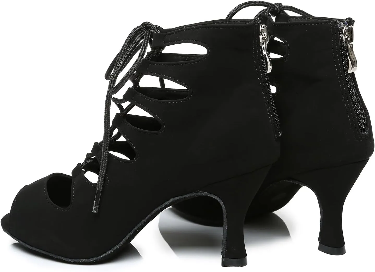 Women Latin Dance Shoes Peep Toe Ballroom Modern Salsa Rhythm Teaching Professional Practice Performance Dance Shoes