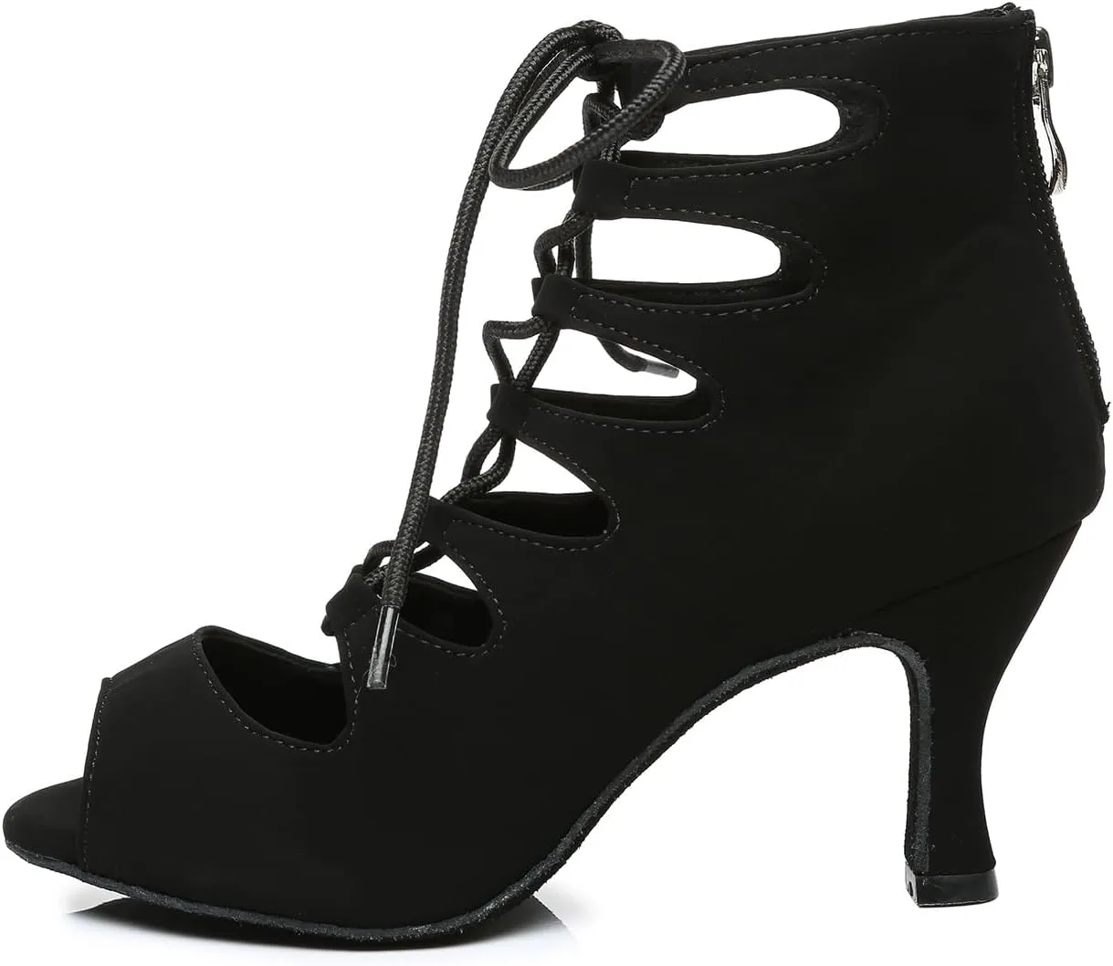Women Latin Dance Shoes Peep Toe Ballroom Modern Salsa Rhythm Teaching Professional Practice Performance Dance Shoes