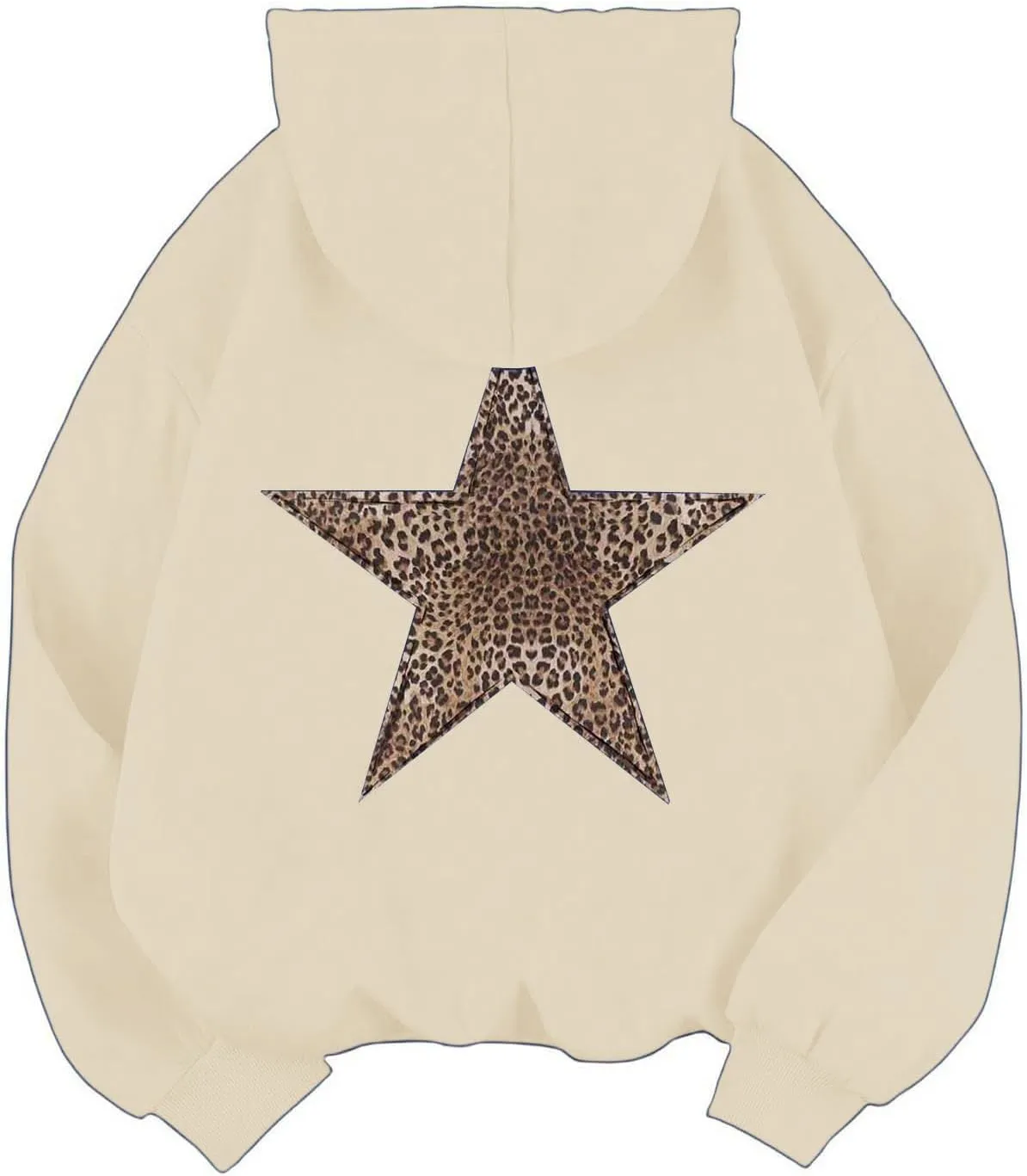 Women Oversized Sweatshirt Leopard Star Hoodies Casual Long Sleeve Sweaters Thick Warm Tops Coat Fashion Fall Clothes