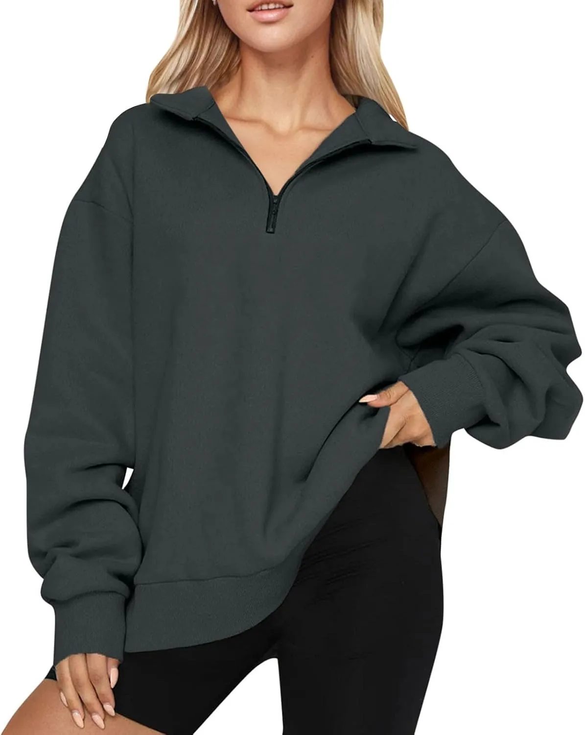 Women Oversized Sweatshirts Hoodies Trendy Zip Pullover Long Sleeve Fall Outfits Clothes 2024