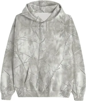 Women's Camo Hoodie Maple Leaf Print Oversized Hooded Sweatshirt Fleece Casual Long Sleeve Pullover Sweatshirts with Pockets