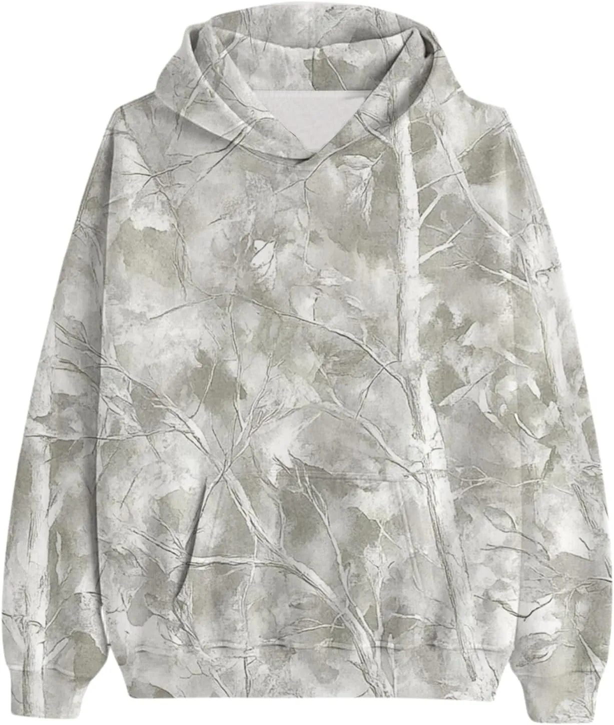 Women's Camo Hoodie Maple Leaf Print Oversized Hooded Sweatshirt Fleece Casual Long Sleeve Pullover Sweatshirts with Pockets