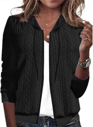 Women's Cardigan Lightweight Long Sleeve Zip Up Crochet Knit Sweater Jacket Athleisure Outfits