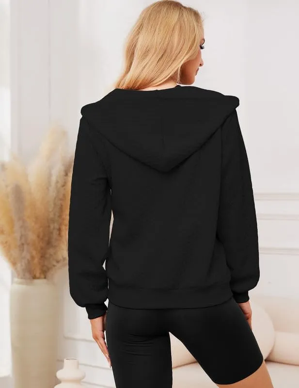 Women's Cardigan Lightweight Long Sleeve Zip Up Crochet Knit Sweater Jacket Athleisure Outfits