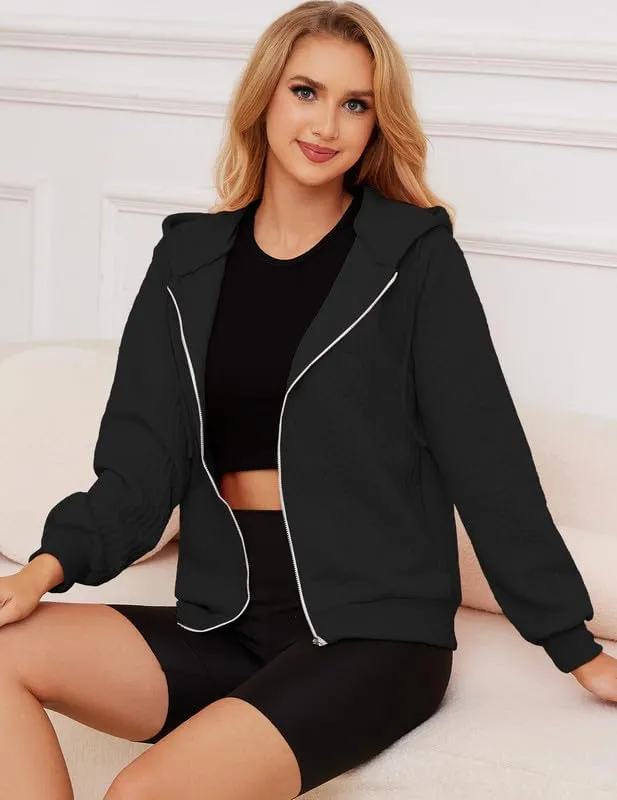 Women's Cardigan Lightweight Long Sleeve Zip Up Crochet Knit Sweater Jacket Athleisure Outfits
