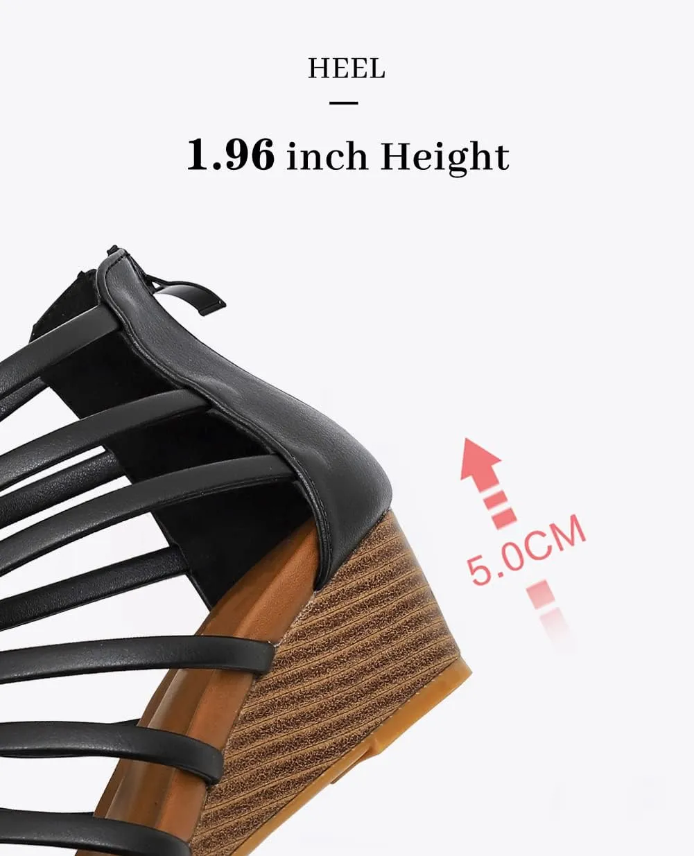 Women's Gladiator Sandals Open Toe Wedge Sandal Cross Strappy Flat Summer Roman Shoes Zipper Closure