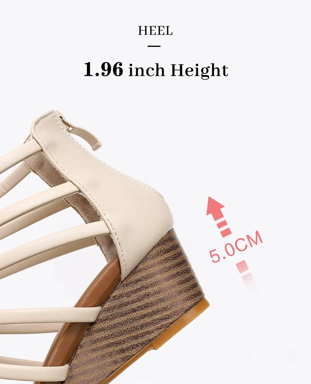 Women's Gladiator Sandals Open Toe Wedge Sandal Cross Strappy Flat Summer Roman Shoes Zipper Closure