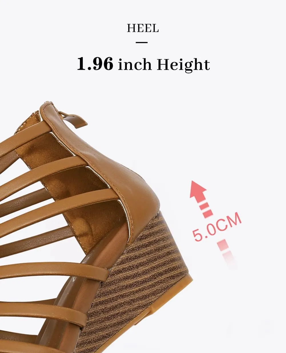 Women's Gladiator Sandals Open Toe Wedge Sandal Cross Strappy Flat Summer Roman Shoes Zipper Closure