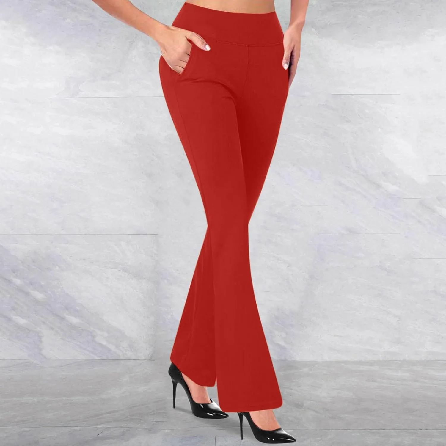 Womens High Cut Thermal Flared Wide Leg Tights Pants Leggings Tights for Women Track Athletic Yoga Modest Tights