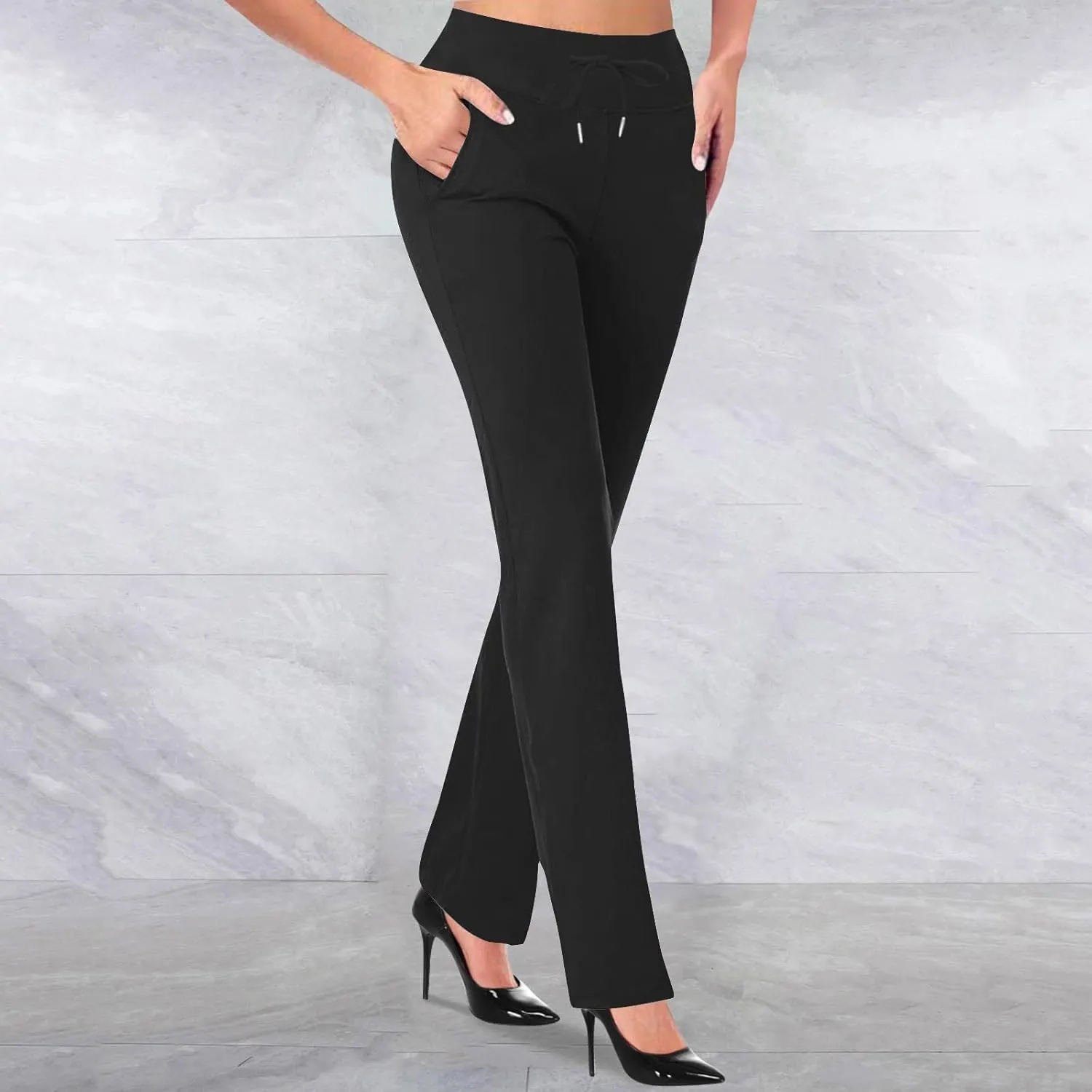 Womens High Cut Thermal Flared Wide Leg Tights Pants Leggings Tights for Women Track Athletic Yoga Modest Tights