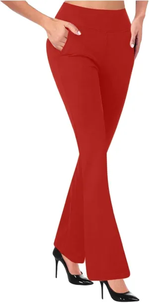 Womens High Cut Thermal Flared Wide Leg Tights Pants Leggings Tights for Women Track Athletic Yoga Modest Tights
