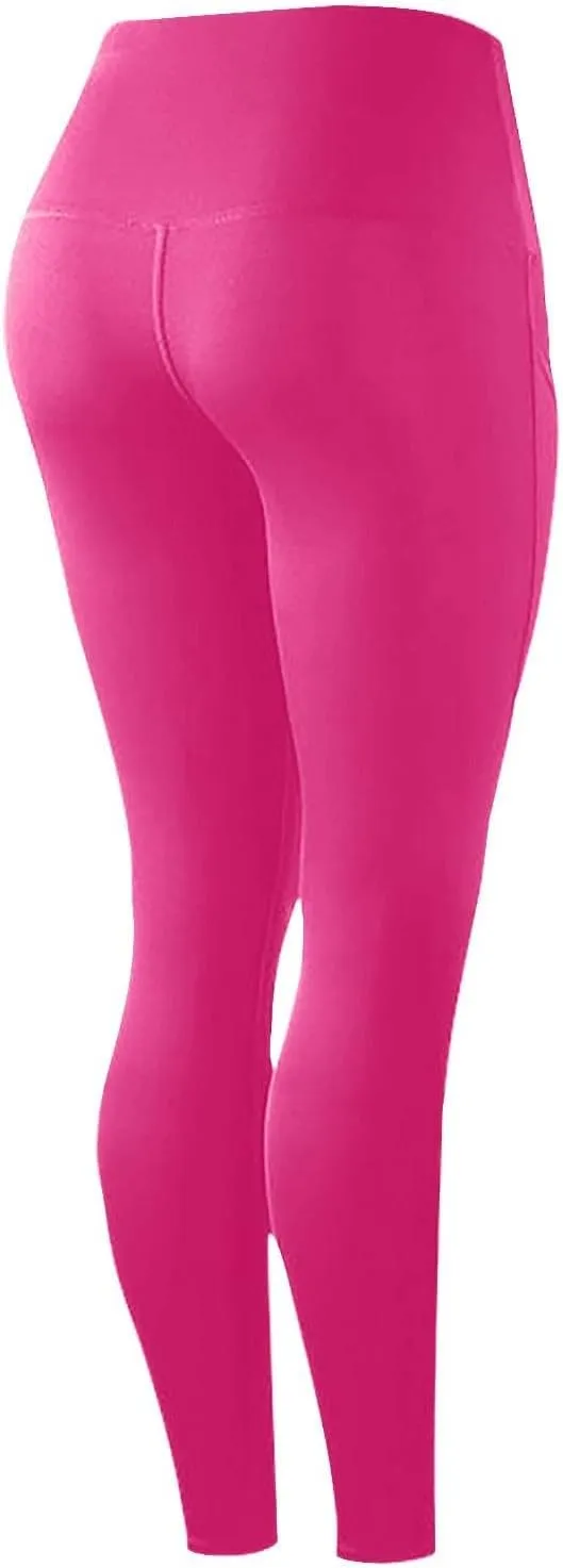 Womens High Waisted Quick Dry Leggings with Pockets Tummy Control Buttery Soft Yoga Trousers Sweat-Absorb Butt Lift Tights