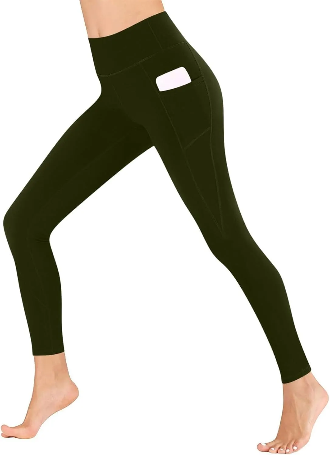 Womens High Waisted Quick Dry Leggings with Pockets Tummy Control Buttery Soft Yoga Trousers Sweat-Absorb Butt Lift Tights