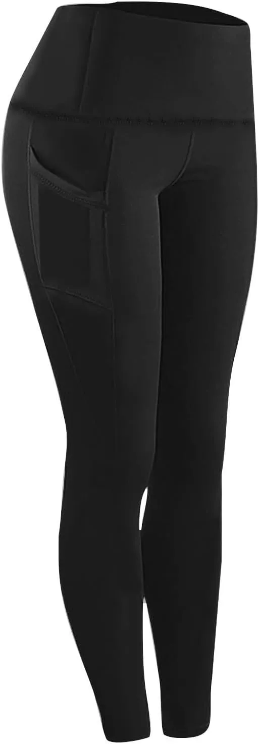 Womens High Waisted Quick Dry Leggings with Pockets Tummy Control Buttery Soft Yoga Trousers Sweat-Absorb Butt Lift Tights