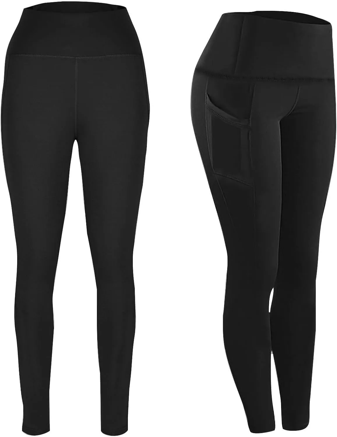 Womens High Waisted Quick Dry Leggings with Pockets Tummy Control Buttery Soft Yoga Trousers Sweat-Absorb Butt Lift Tights