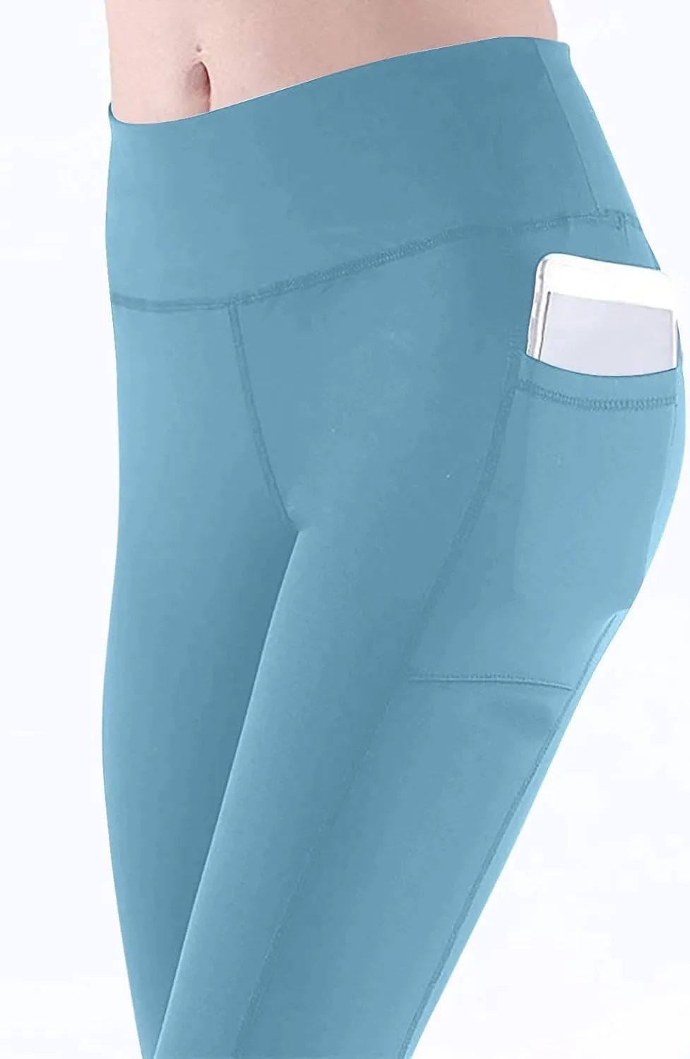 Womens High Waisted Quick Dry Leggings with Pockets Tummy Control Buttery Soft Yoga Trousers Sweat-Absorb Butt Lift Tights