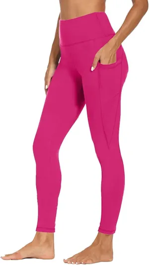 Womens High Waisted Quick Dry Leggings with Pockets Tummy Control Buttery Soft Yoga Trousers Sweat-Absorb Butt Lift Tights