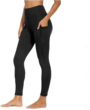 Womens High Waisted Quick Dry Leggings with Pockets Tummy Control Buttery Soft Yoga Trousers Sweat-Absorb Butt Lift Tights