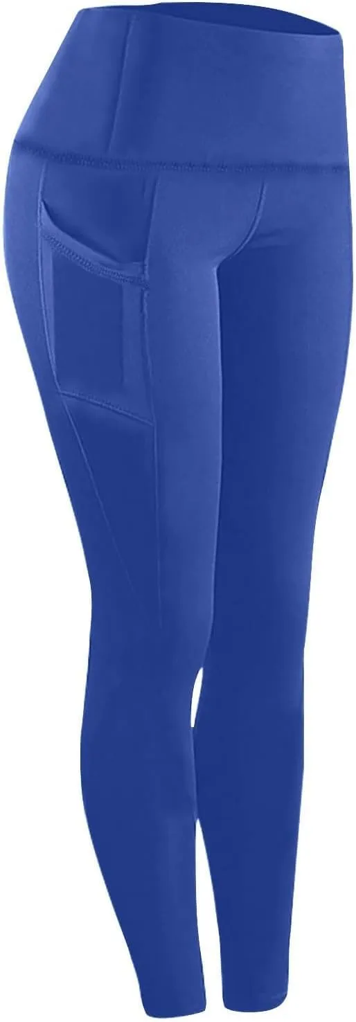Womens High Waisted Quick Dry Leggings with Pockets Tummy Control Buttery Soft Yoga Trousers Sweat-Absorb Butt Lift Tights