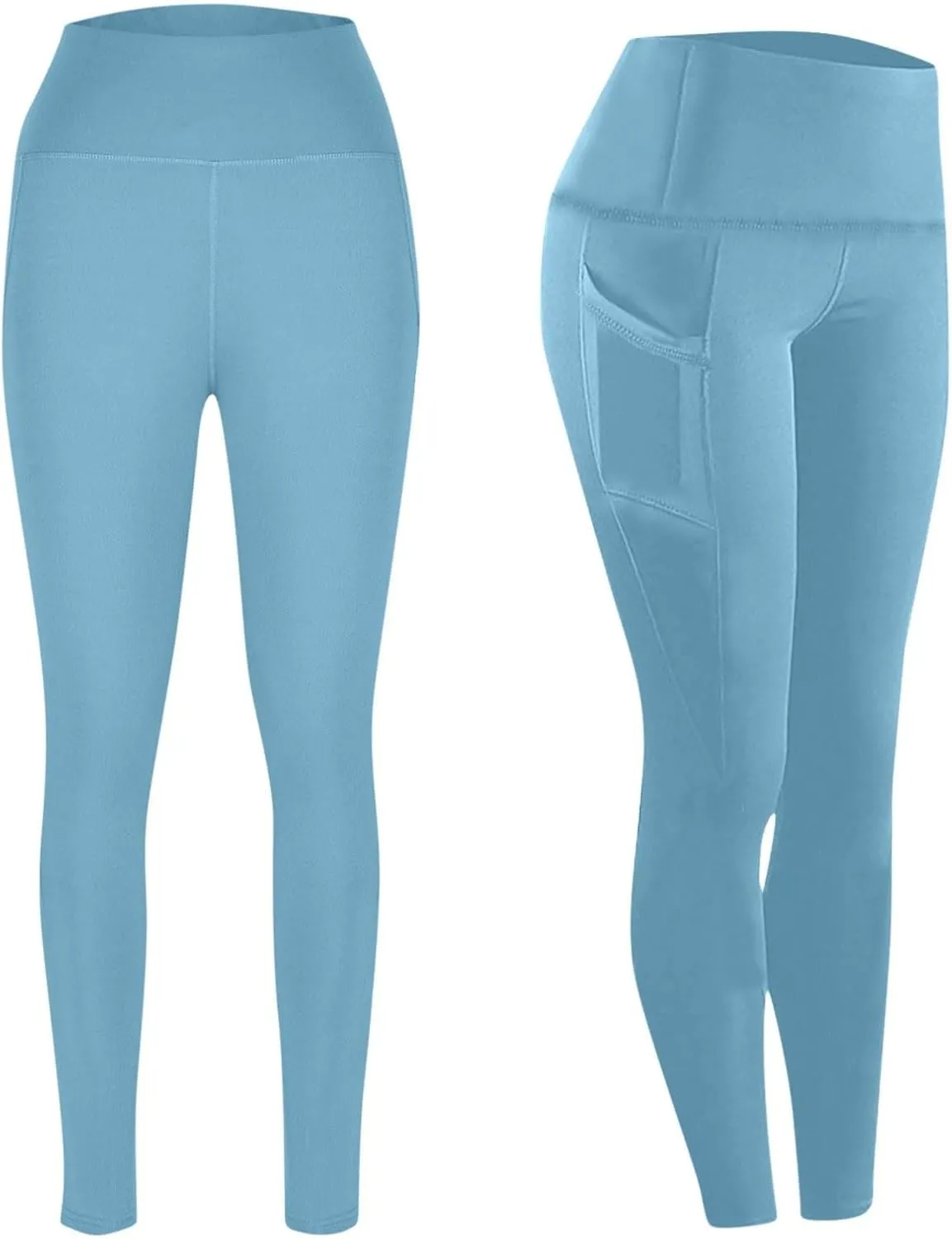 Womens High Waisted Quick Dry Leggings with Pockets Tummy Control Buttery Soft Yoga Trousers Sweat-Absorb Butt Lift Tights