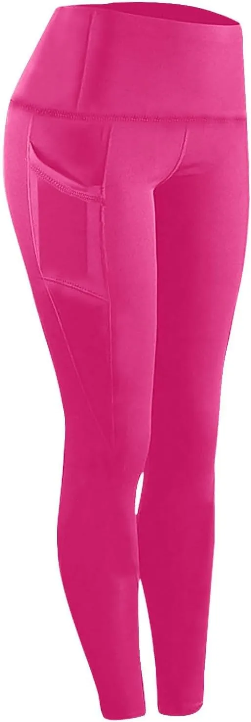 Womens High Waisted Quick Dry Leggings with Pockets Tummy Control Buttery Soft Yoga Trousers Sweat-Absorb Butt Lift Tights