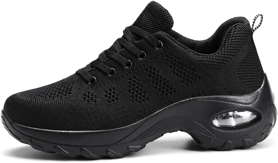 Women's Lace-up Dance Sneakers Air Cushion Hip Hop Athletic Line Dance Shoes Low Heel,Model 1918