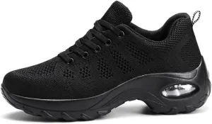 Women's Lace-up Dance Sneakers Air Cushion Hip Hop Athletic Line Dance Shoes Low Heel,Model 1918