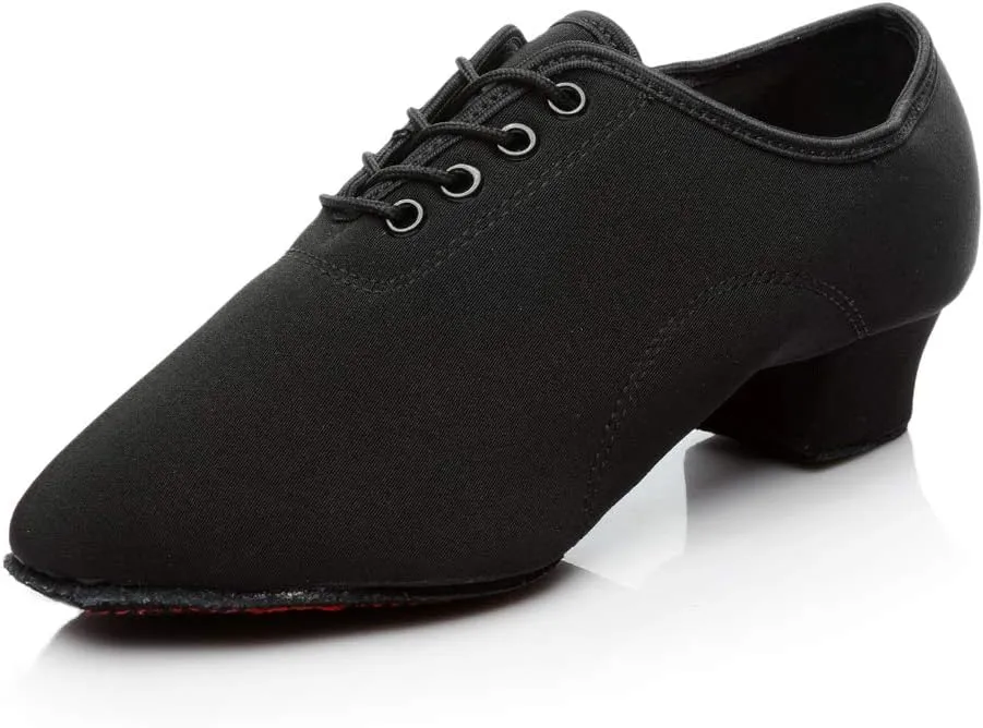 Women's lace-up Latin Dance Shoes Ballroom Modern Jazz Dance Practice Performance Shoes with Closed Toes,Model NJB