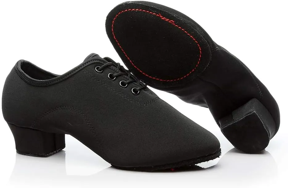 Women's lace-up Latin Dance Shoes Ballroom Modern Jazz Dance Practice Performance Shoes with Closed Toes,Model NJB