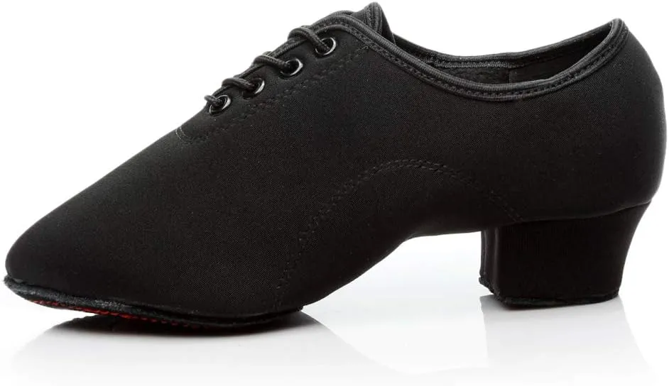 Women's lace-up Latin Dance Shoes Ballroom Modern Jazz Dance Practice Performance Shoes with Closed Toes,Model NJB
