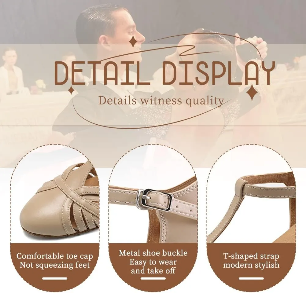 Women's Latin Dance Shoes Closed Toe Ballroom Dancing Practice Shoes CMJ-511