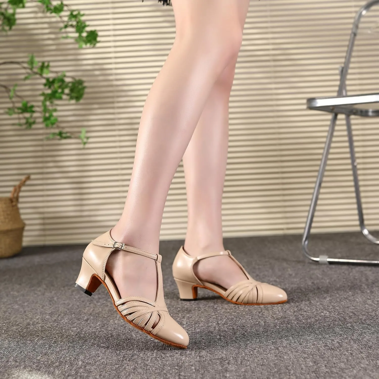 Women's Latin Dance Shoes Closed Toe Ballroom Dancing Practice Shoes CMJ-511