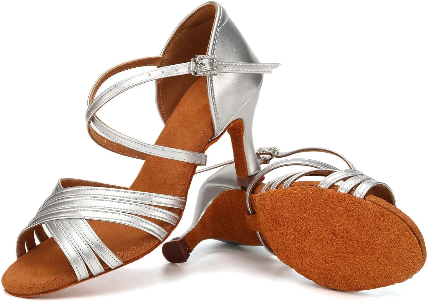 Women's Latin Dance Shoes Silk Satin Ballroom Salsa Practice Performance Dance Shoes