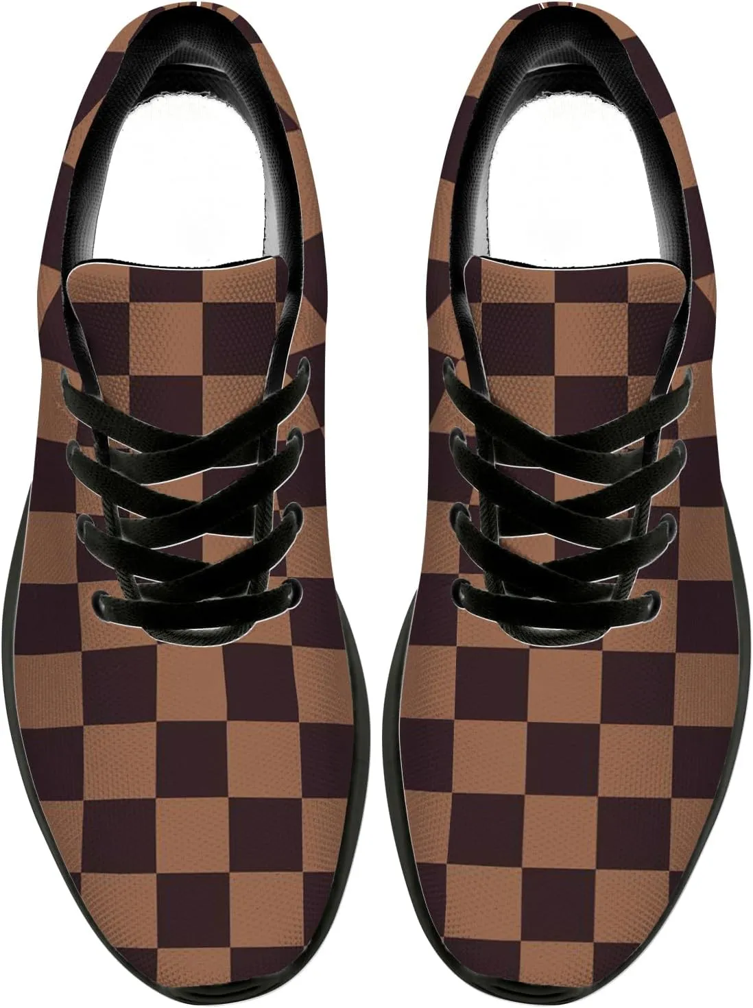 Women's Men's Running Shoes Walking Sneakers Tennis Shoes Checkered Gifts for Women Teens