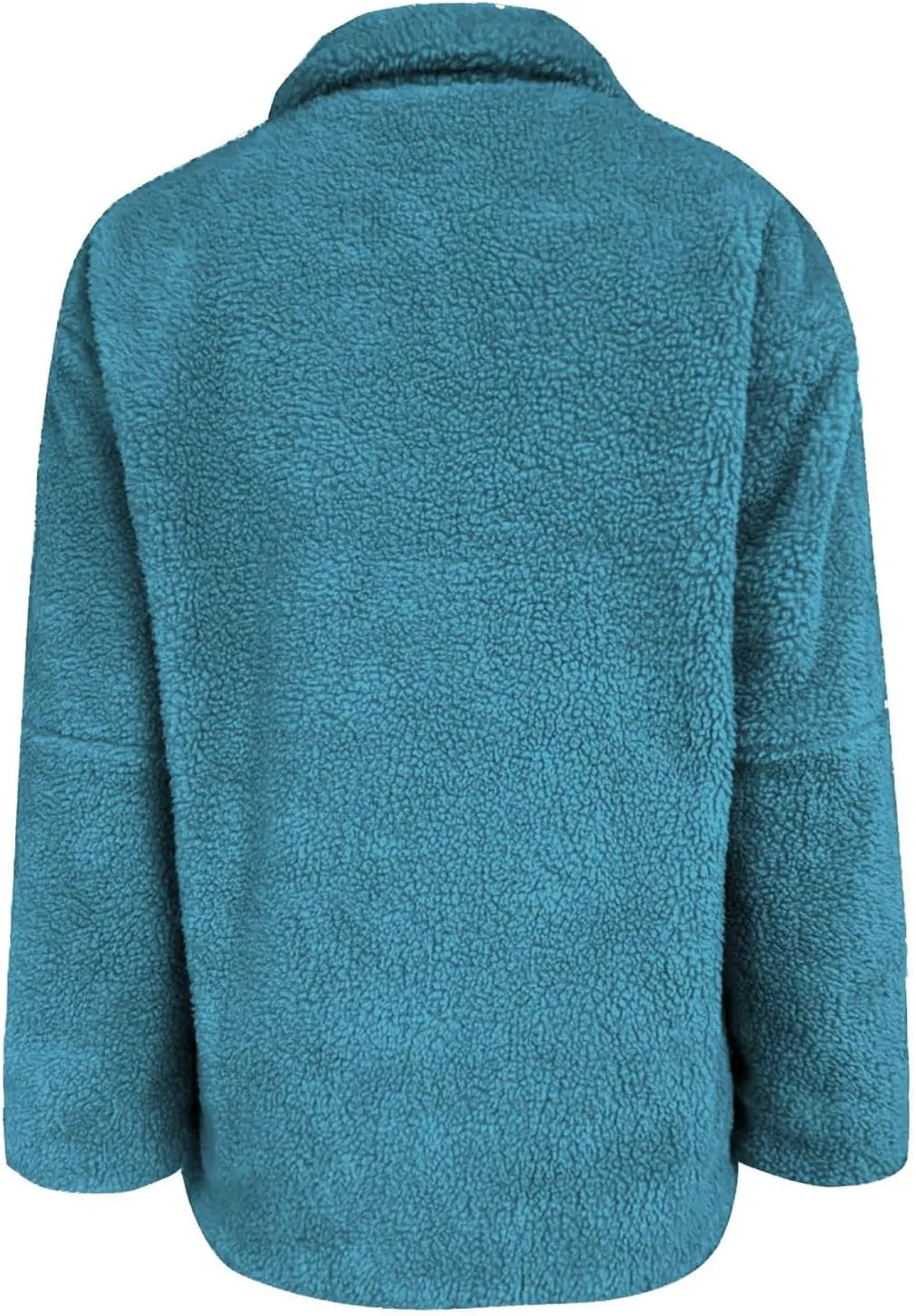 Womens Oversized Fleece Sherpa Lined Jacket Zip Up Long Sleeve Teddy Coat Casual Winter Warm Clothes with Pockets
