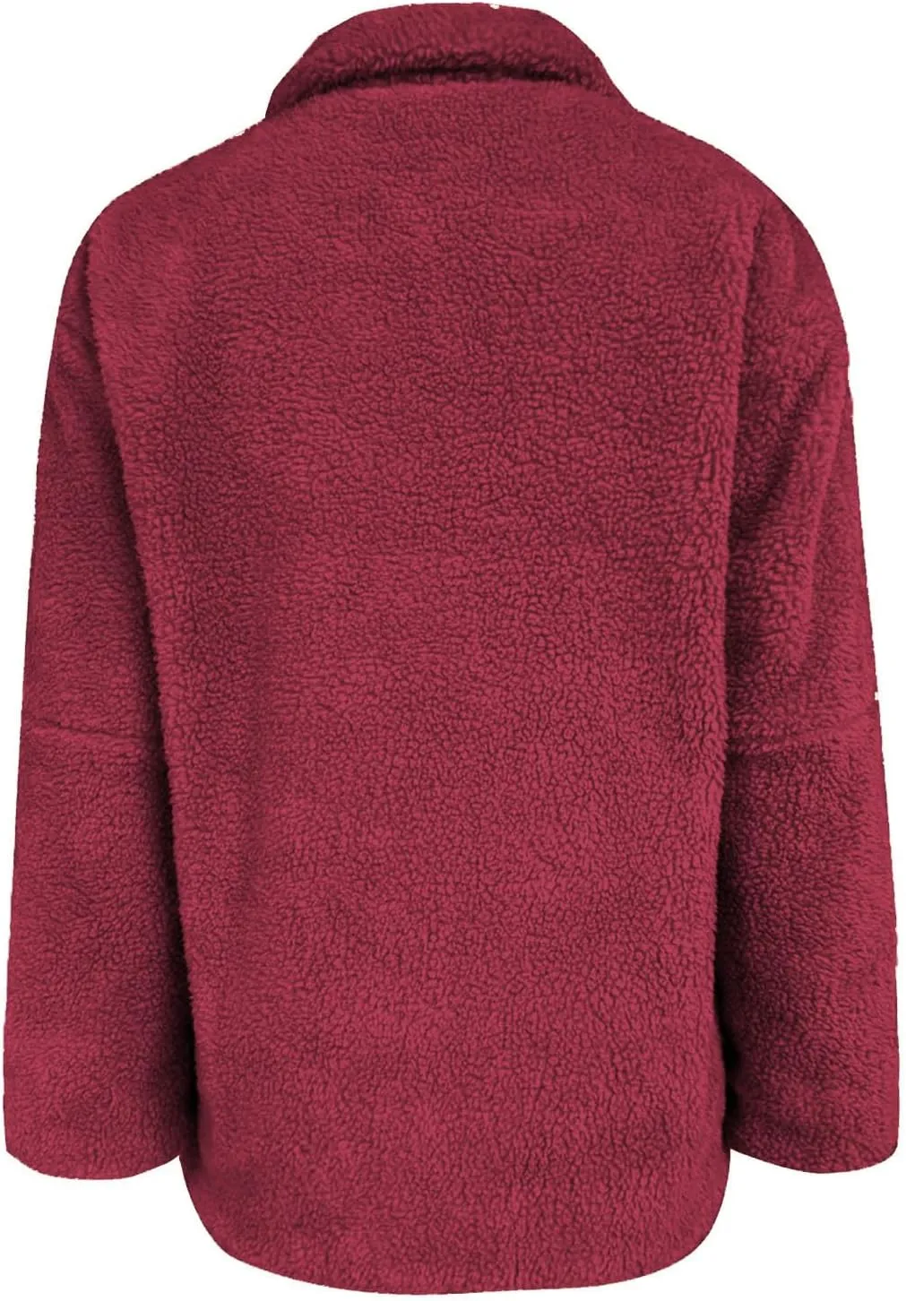 Womens Oversized Fleece Sherpa Lined Jacket Zip Up Long Sleeve Teddy Coat Casual Winter Warm Clothes with Pockets