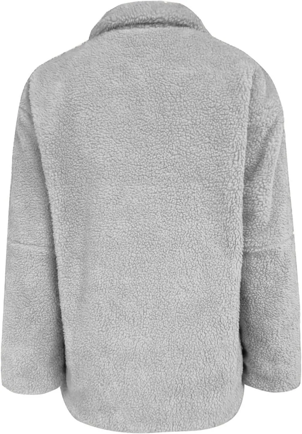 Womens Oversized Fleece Sherpa Lined Jacket Zip Up Long Sleeve Teddy Coat Casual Winter Warm Clothes with Pockets