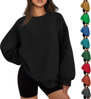 Womens Oversized Sweatshirts Crew Neck Pullover Sweaters Casual Comfy Fall Outfits Clothes 2024